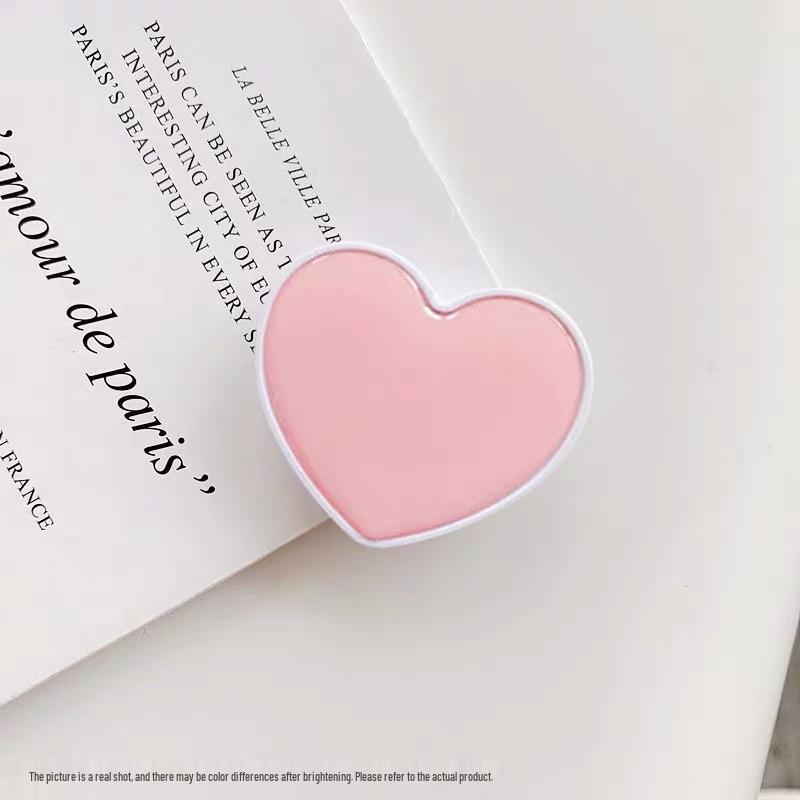Airbag Heart-Shaped Retractable Phone Holder - Creative Solid Color Gift with Logo
