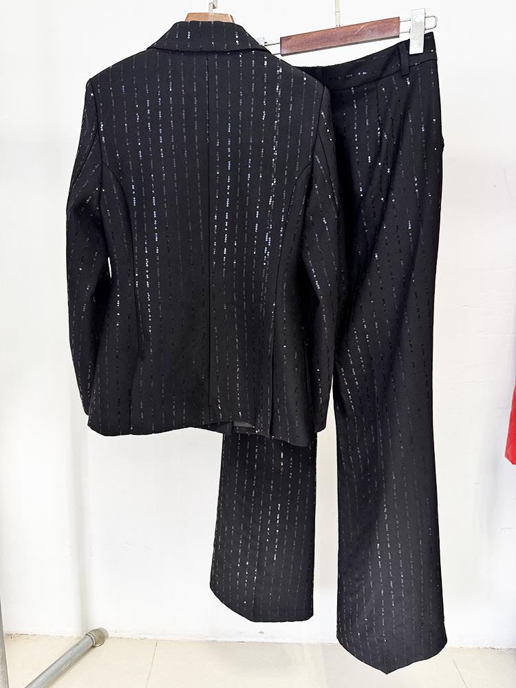 High Street Fashion Sequin Glitter Suit Jacket & Trousers Set - Early Spring 2026