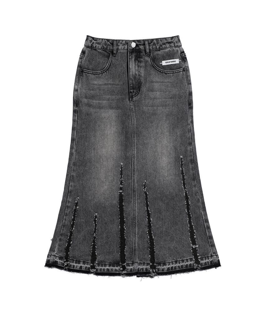 Pipeulobeudeowoldeu Shadow Crack Denim Skirt