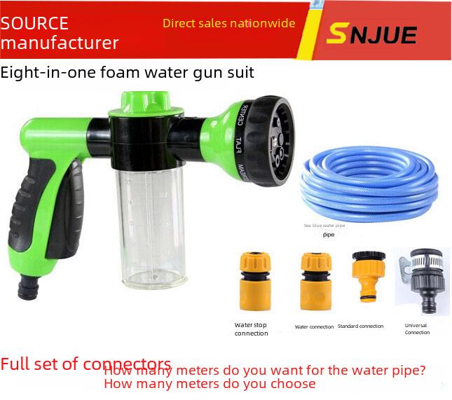 High-Pressure Car Wash Foam Water Gun Set with 4-Connector Hose