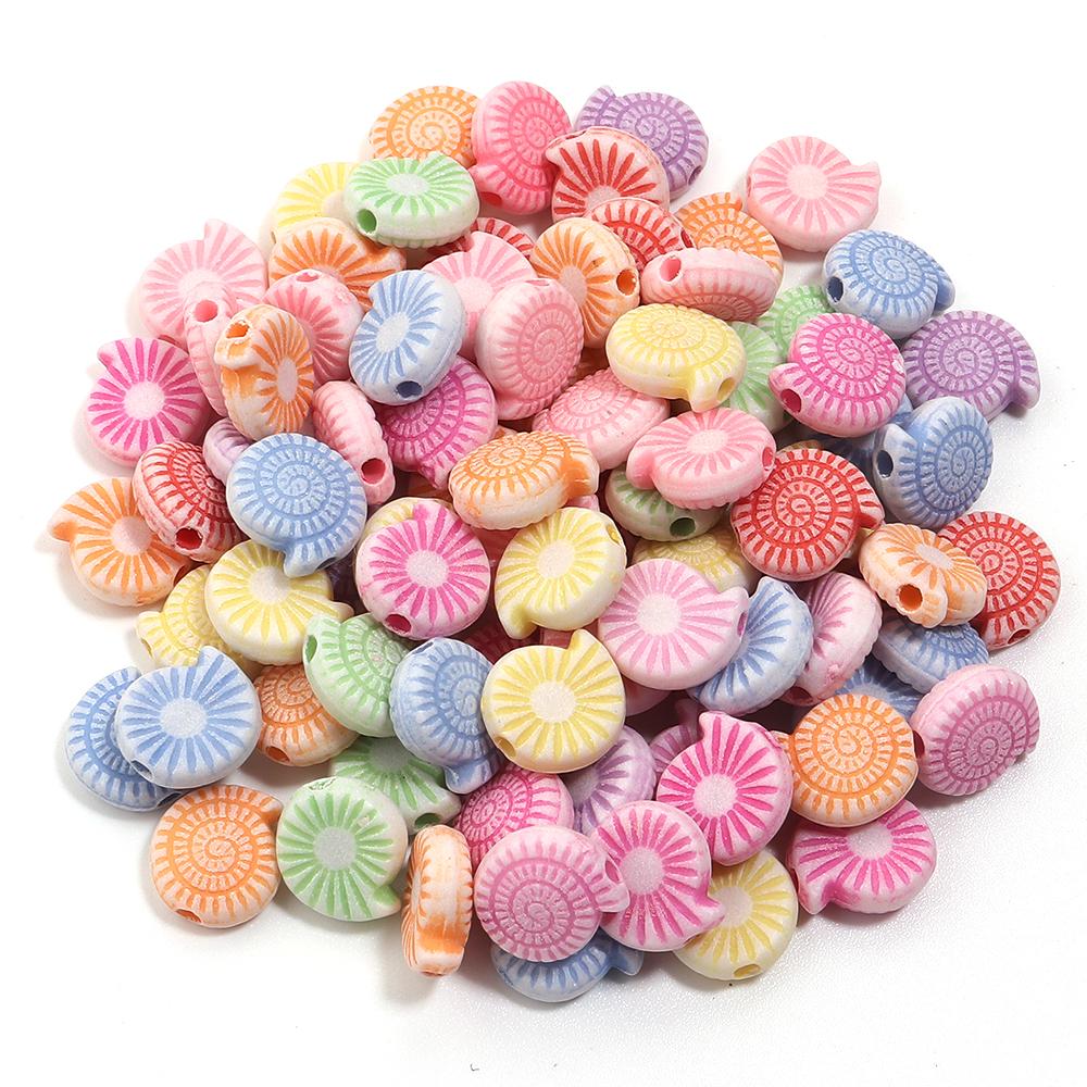 200pcs/lot Multiple Styles Plastic Beads Cat Flower Star Fish Shell Beads Loose Spacer Beads For Jewelry Making DIY Accessories
