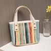 Fresh Pastoral Color Woven Handbag Mini Tote Bag Mobile Phone Bag Fashionable Versatile Shoulder Messenger Bag
