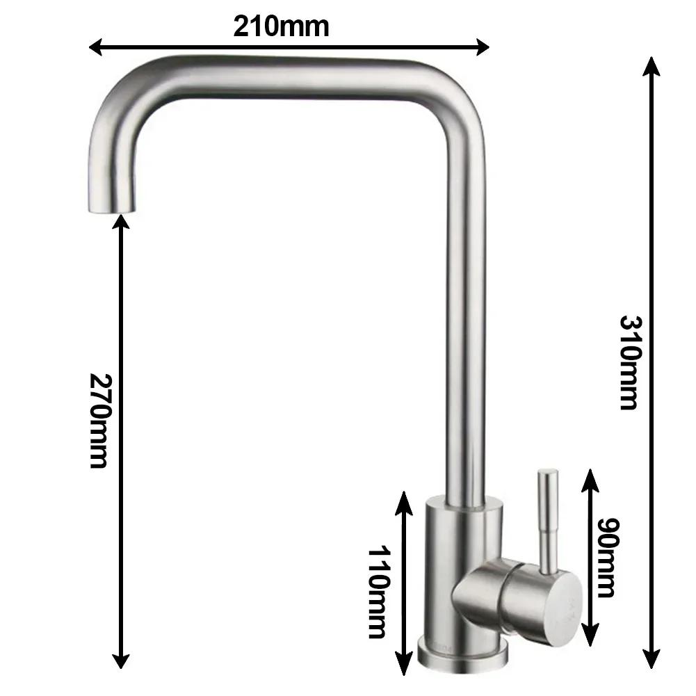 Kitchen Water Faucet 304 Stainless Steel Sink Faucets Cold And Hot Mixer Tap Bathroom Basin 360 ° Rotation Single Handle Taps