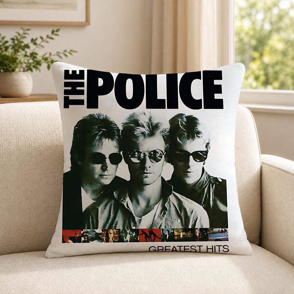 Band TThe PPolice Cushion Cover Soft Short Plush SkinFriendly Cushion Case for MultiScene Use