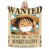 Couverture en polaire Décoration Affiche Wanted Anime One Piece Couvertures jetables Portables Ultra-douces pour Literie Bureau Literie Couvertures jetables