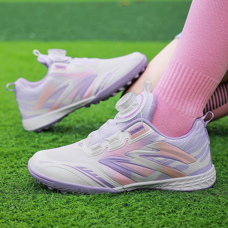 Children'S Mesh Breathable Children'S Football Shoes Girls' Primary School Students Tf Broken Nail Mesh Football Training Shoes