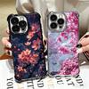 Dreamy Night Cherry Blossom Tree Plating Phone Case For Iphone 16 17 Pro Max Air 16E 14 15 Plus 12 13 Mini Anti-Fall Airabag Cov