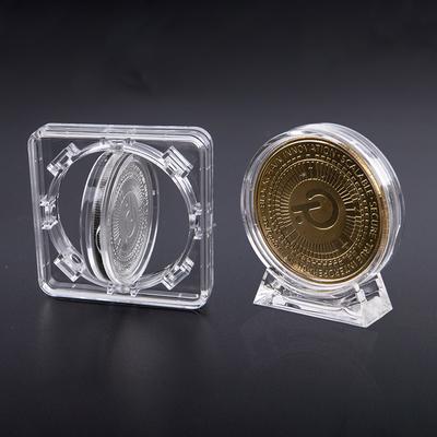4 cm akrylová vitrína na mince Priehľadná krabička Ochranná krabička na pamätnú medailu