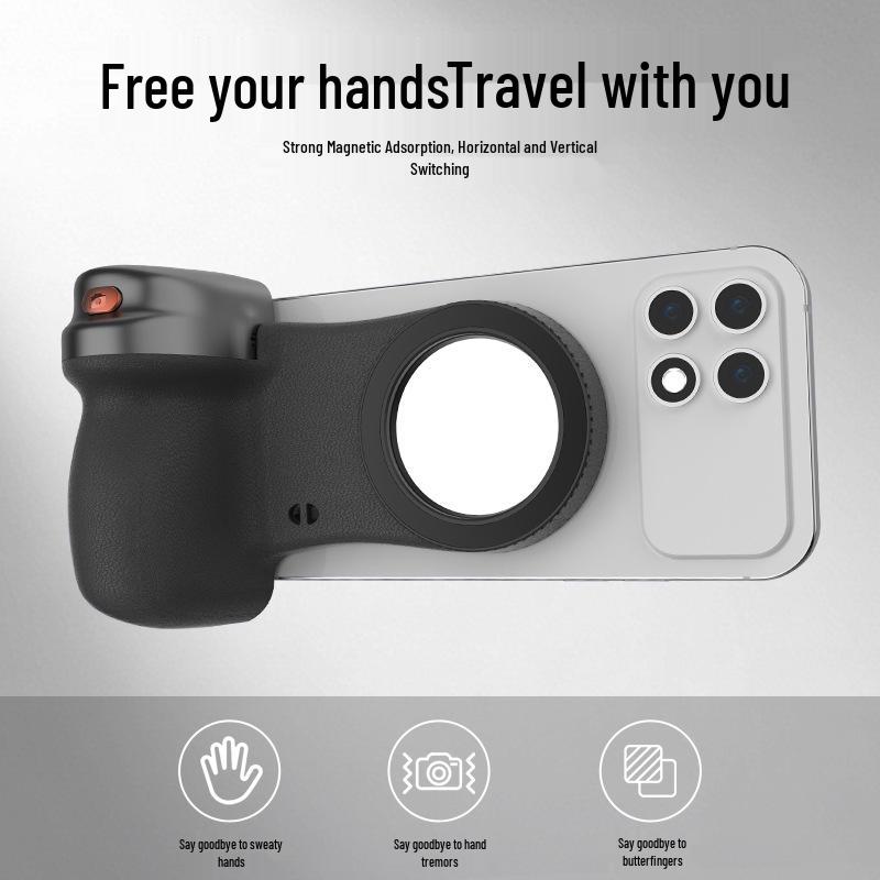 Mobile Phone Assistant: Portable Bluetooth Selfie Handle with Magnetic Fill Light