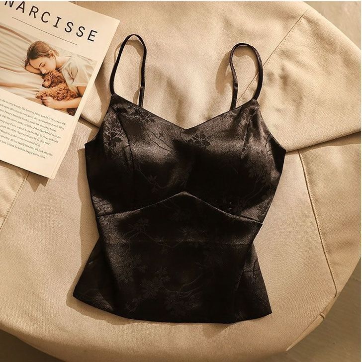 

Женская майка-топ с нагрудными подушечками, короткой подкладкой, в стиле бандо, для верхней носки, в неокитайском стиле M