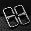 Titanium Alloy Press Lock Position Keychain Creative Quick Release Car Keychain Cowhide Pendant EDC Gadget Gift For Men