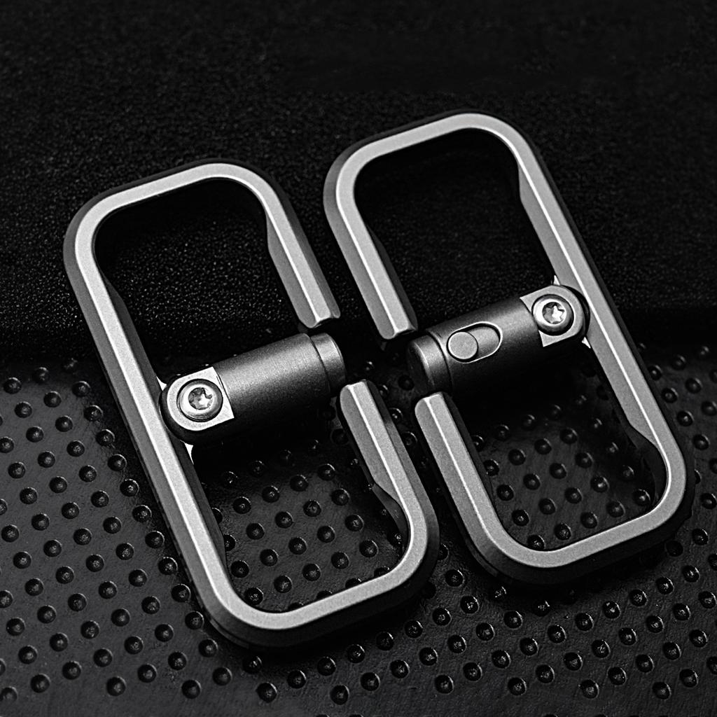 Titanium Alloy Press Lock Position Keychain Creative Quick Release Car Keychain Cowhide Pendant EDC Gadget Gift For Men
