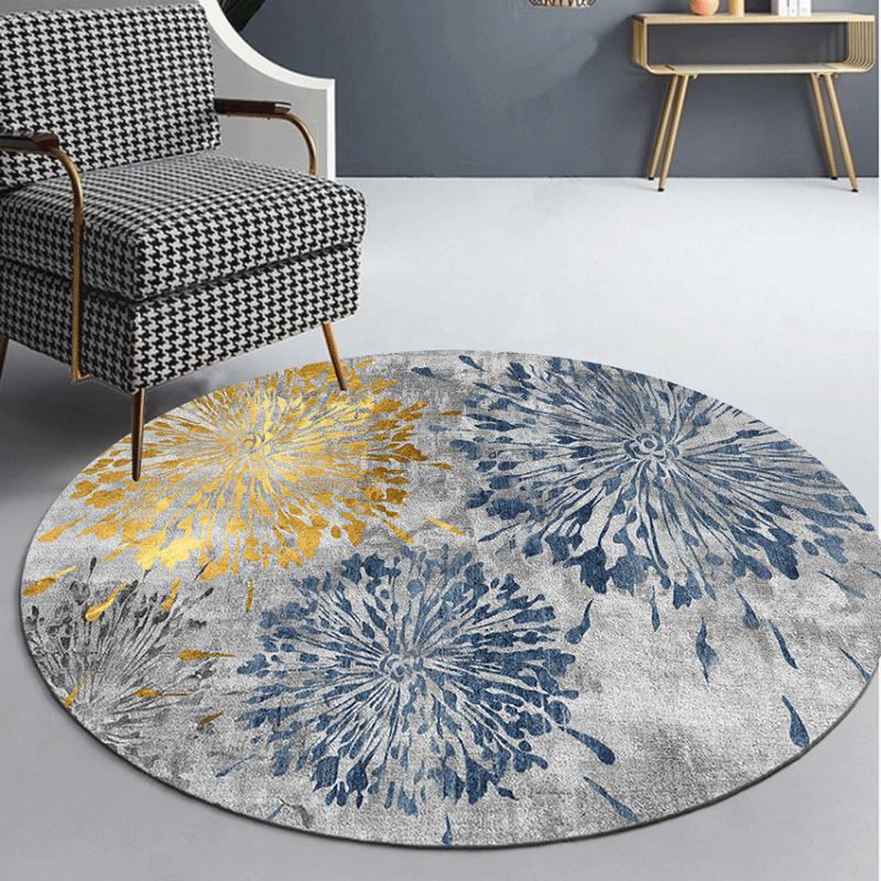 Nordic Light Luxury Round Carpets Modern Living Room Decoration Rugs Large Area Bedroom Decor Bedside Carpet Simple Lounge Rug