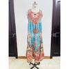 Printed Sleeveless V-neck Vest Dress Fashion Vacation Loose A-line Vintage Bohe Dress for Women O Neck Summer Elegant Fashion Casual Simple Clothing