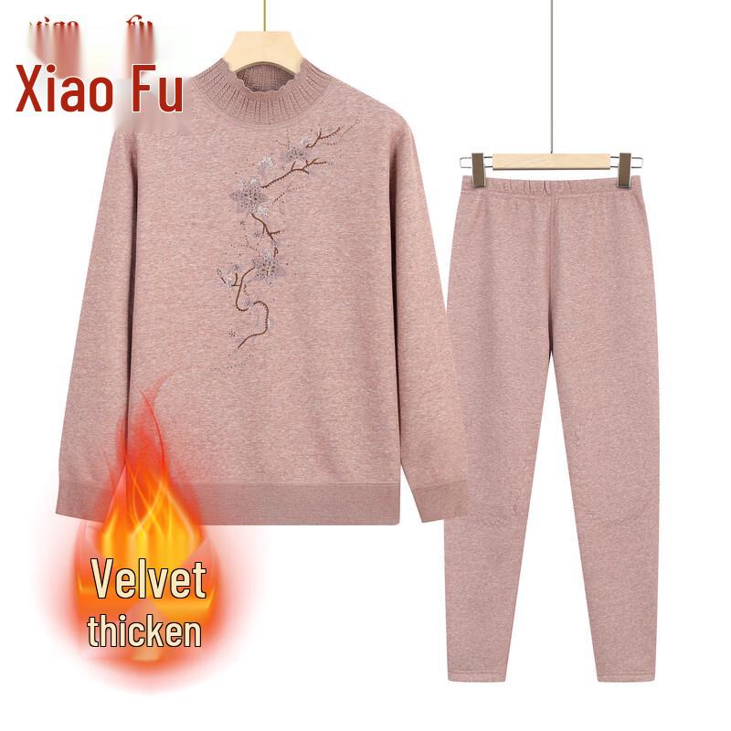 

Xiaofu Women s Embroidered Thick Thermal Set 3XL
