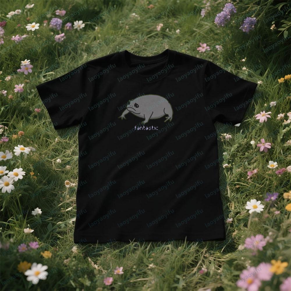 Fantastic Rain Frog Tshirt Sad Frog Shirt Unisex Funny Unique Gift Short Sleeve Men Women Simple Daily Life Cotton Tee Tops