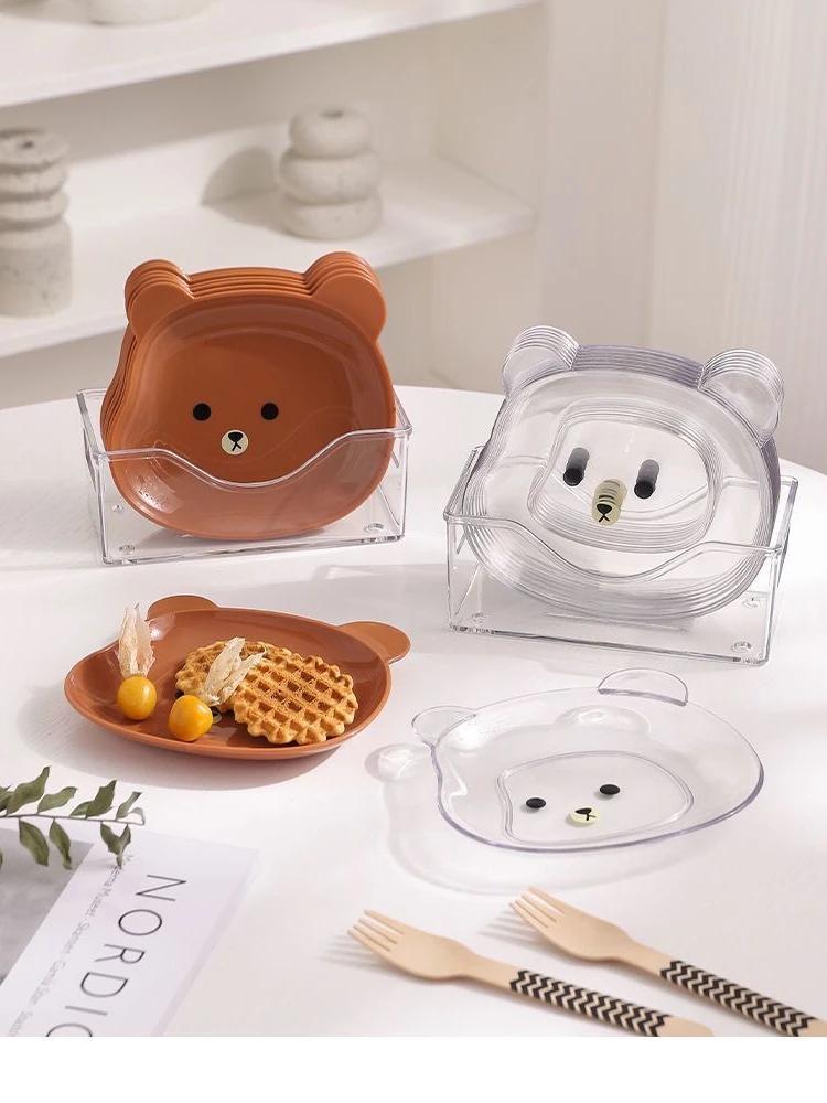 1 Pcs Cute Bear-Shaped Food Storage Tray Dried Fruit Snack Plate Appetizer Serving Platter