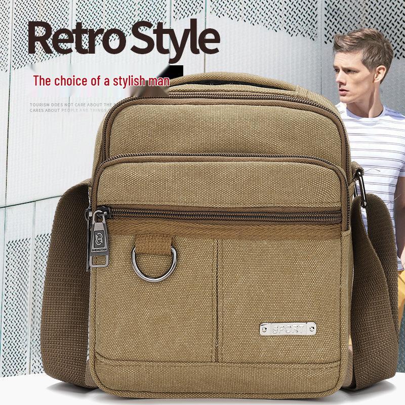 Sac bandoulière et sac à épaule multifonction en toile pour homme - Sac à main décontracté unisexe