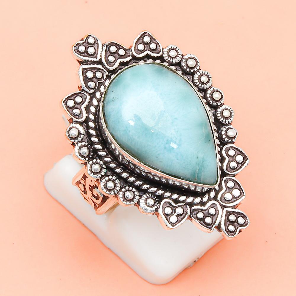 Larimar Gemstone Handmade Silver Jewelry  "8.5"