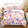 Bedding Set Pink Love Heart Duvet Cover Boy, Kid's Fashion Quilt Cover Girls Room Cute Sweets Bedding King/Queen Duvet Cover Set