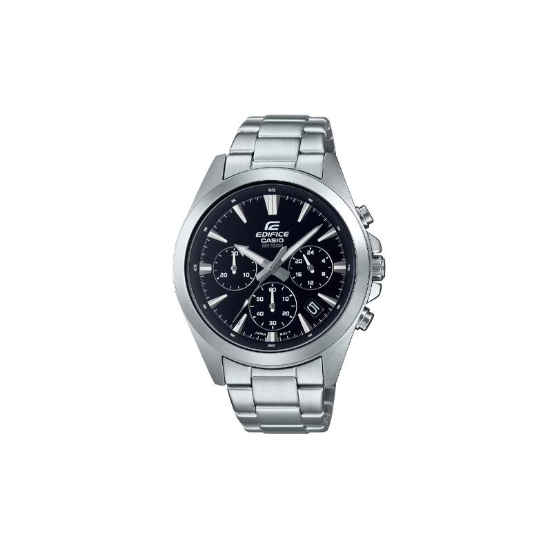 Casio EDIFICE 100 Meters Waterproof, Simple and Fashionable, Quartz, Steel Strap, , Men's Watch, Black Dial EFV-630D-1AV