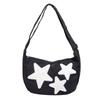 Women Canvas Messenger Bag Versatile Y2k Hobo Bag Adjustable Strap Crossbody Sling Bag Pentagram Satchel Bag Student Book Bag