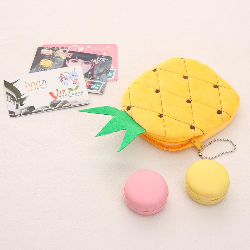 Koreaanse Cartoon Pluche Portemonneetje Sleutelhanger - Schattig Mini Watermeloen & Ananas Ontwerp