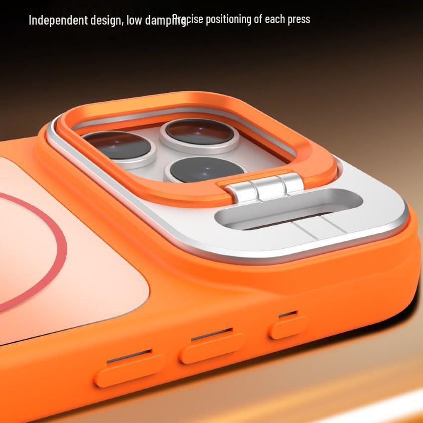 iPhone 17 Pro Max Magnetic Lens Bracket Case with AG Back Panel - 16P Protection