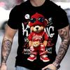Men's Hip Hop Bear T-Shirt Cool Teddy Bear Wearing Sunglasses Red Hat Graphic Printed Short Sleeve Casual O-Neck Streetwear Tee Tops Men Clothing