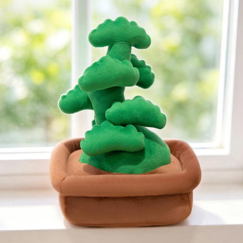 Creative Potted Pine Tree Plush Toys Cotton Stuffed Lifelike Potted Plants Toys Pretty Desktop Decor Cute Gift To Friends 33cm зелёный
