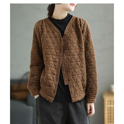 Coats for Women Winter Cotton Solid-color Vintage Cardigan Hooded Loose Casual Coat Top