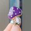 Colorful Rhinestone Mushroom Brooches For Women Cute Enamel Mushroom Brooch Clothes Suit Laple Pin Party Jewelry Gifts
