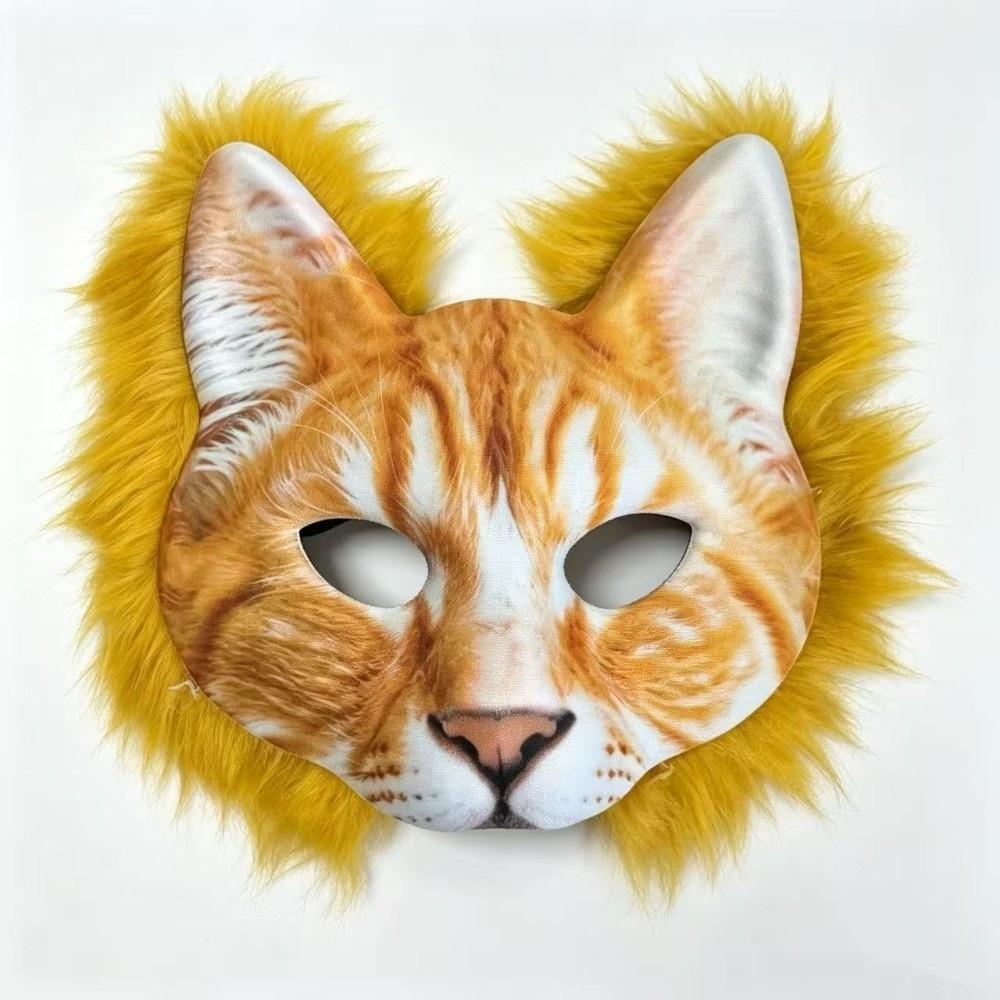 Realistic Masquerade Mask Breathable Halloween Animals Mask Party Gift Cat Mask  Cosplay Props