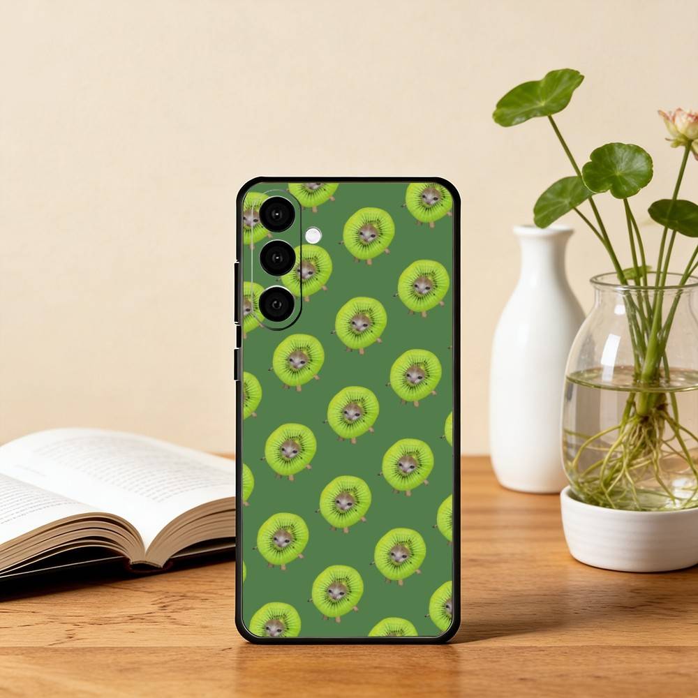 Fruit Cats Meme Phone Case For Samsung Galaxy A73,A72,A71,A70,A53,A52,A51,Soft Silicone Black Cover