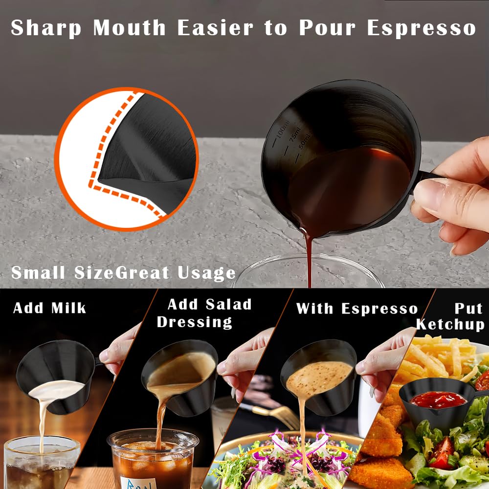 100ml Espresso measuring cup with handle 304 Stainless Steel Coffee Extraction Cup Kitchen Tool Accessories Coffee Mug for Bar