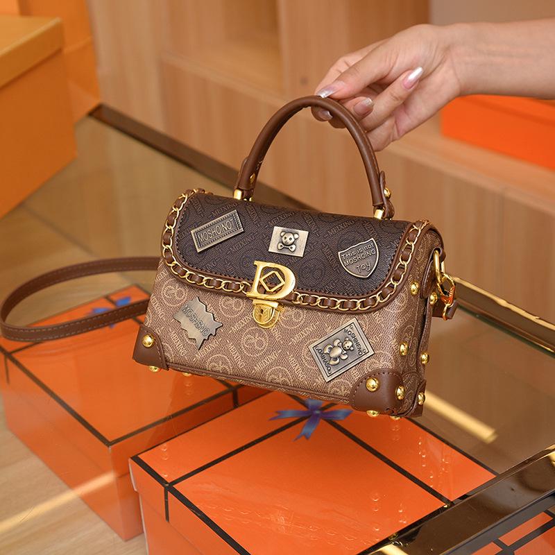 Dámská prémiová retro luxusní crossbody kabelka - evropský a americký styl, špičkový odznak, horký prodej malé kabelky