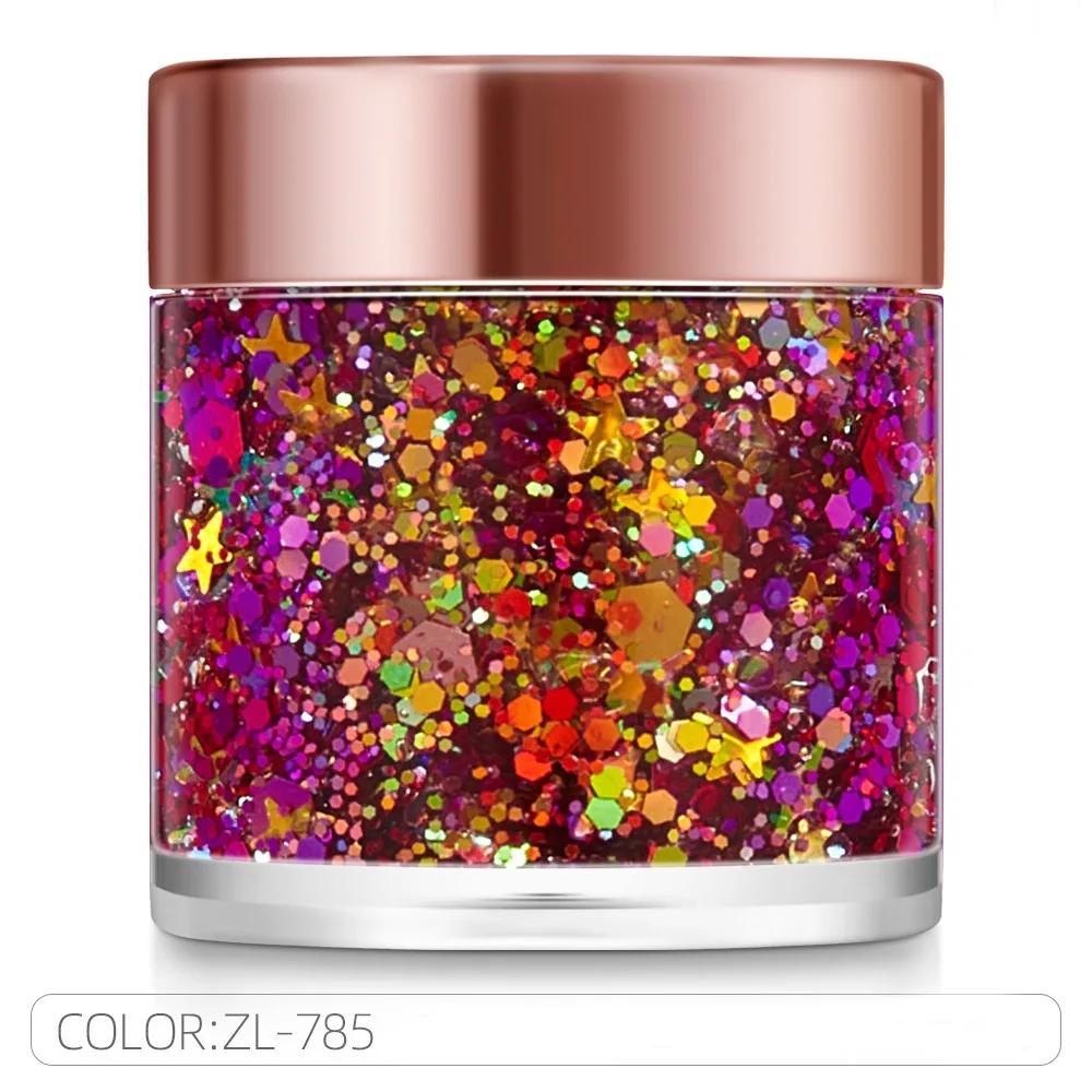 New Mermaid Looks Body Face Glitter Gel Shining Long-Lasting Body Glitter Gel Body Makeup Gel for Hair