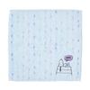 Nishikawa Snoopy Mini Towel 25x25cm Washable Cotton Unspun Yarn Soft and Fluffy Imabari Name Embroidery Embroidery Blue XT46800604 PN6601TW Rain 100%
