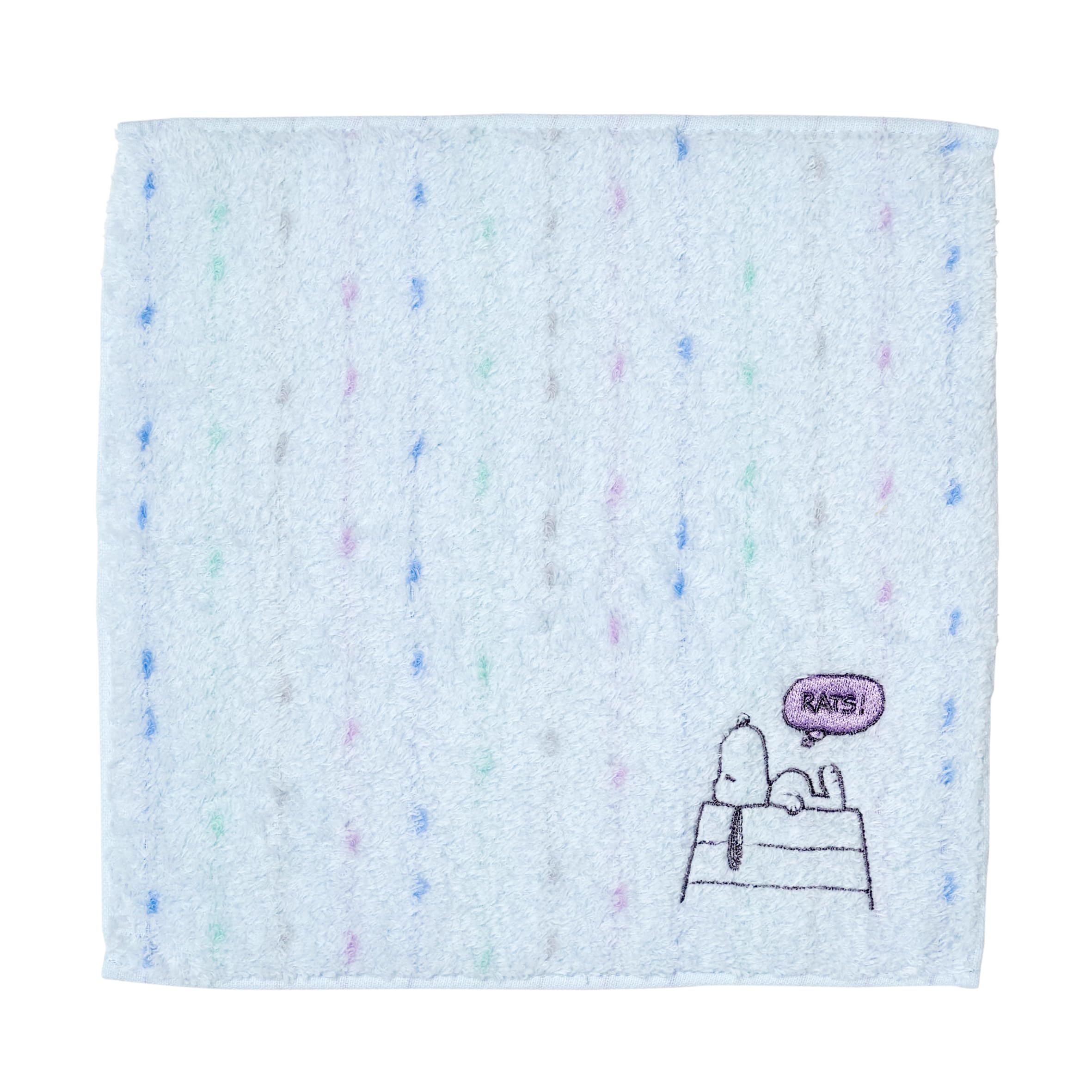 

Nishikawa Snoopy Mini Towel 25x25cm Washable Cotton Unspun Yarn Soft and Fluffy Imabari Name Embroidery Embroidery Blue XT46800604 PN6601TW Rain 100% синий