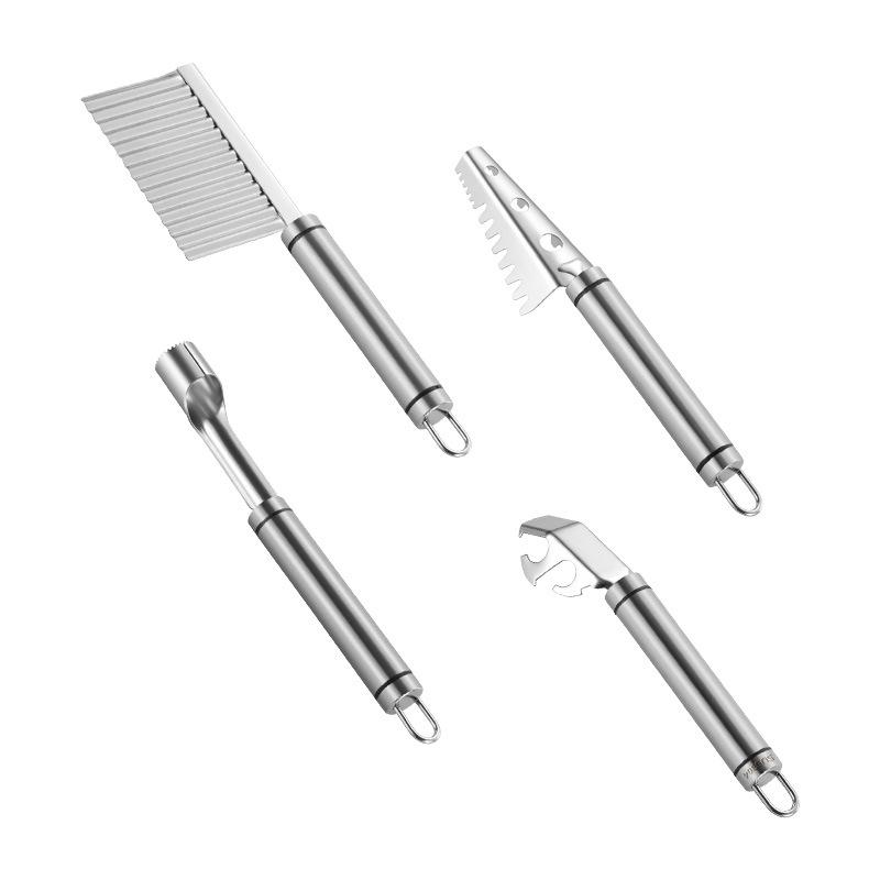 Edelstahl Gemüsewerkzeuge Multifunktionaler Kartoffelschneider Geschirrklammer Obstentkerner Fisch-Gadgets Küchen-Neuheiten Zubehör