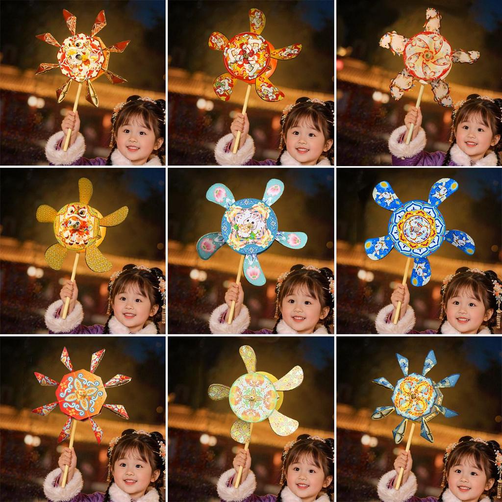 Lanternas de Catavento de Ano Novo Feitas à Mão: Designs de Flores para Crianças para o Festival da Primavera e o Festival das Lanternas