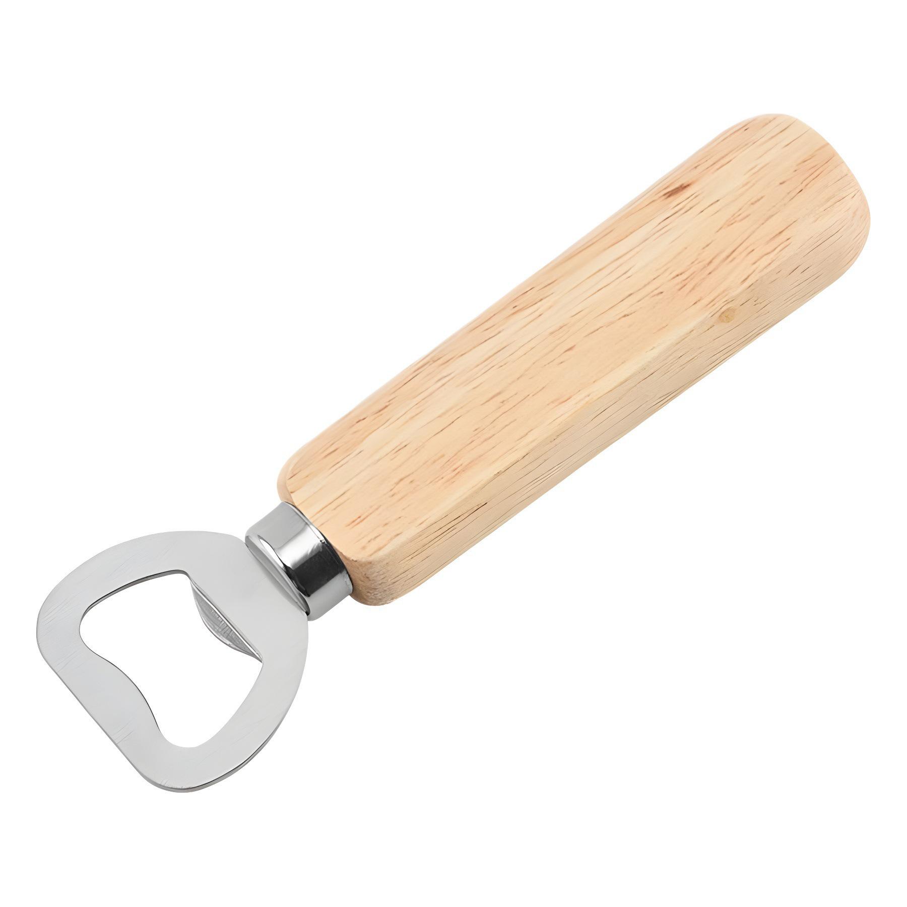 

Stainless Steel & Solid Wood 3D Beer Bottle Opener Gadget