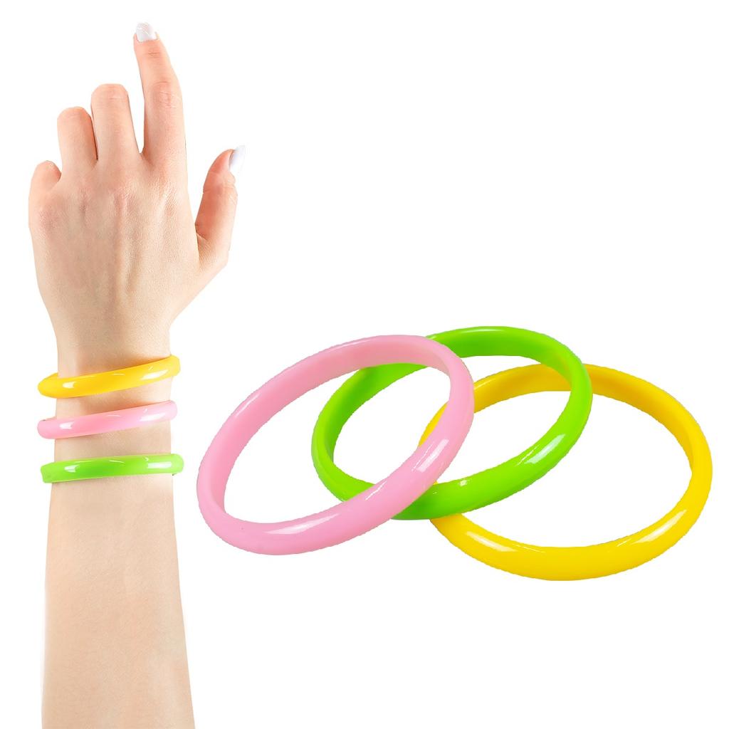 Neon Colorful Disco Bracelets 80s 3 Pcs