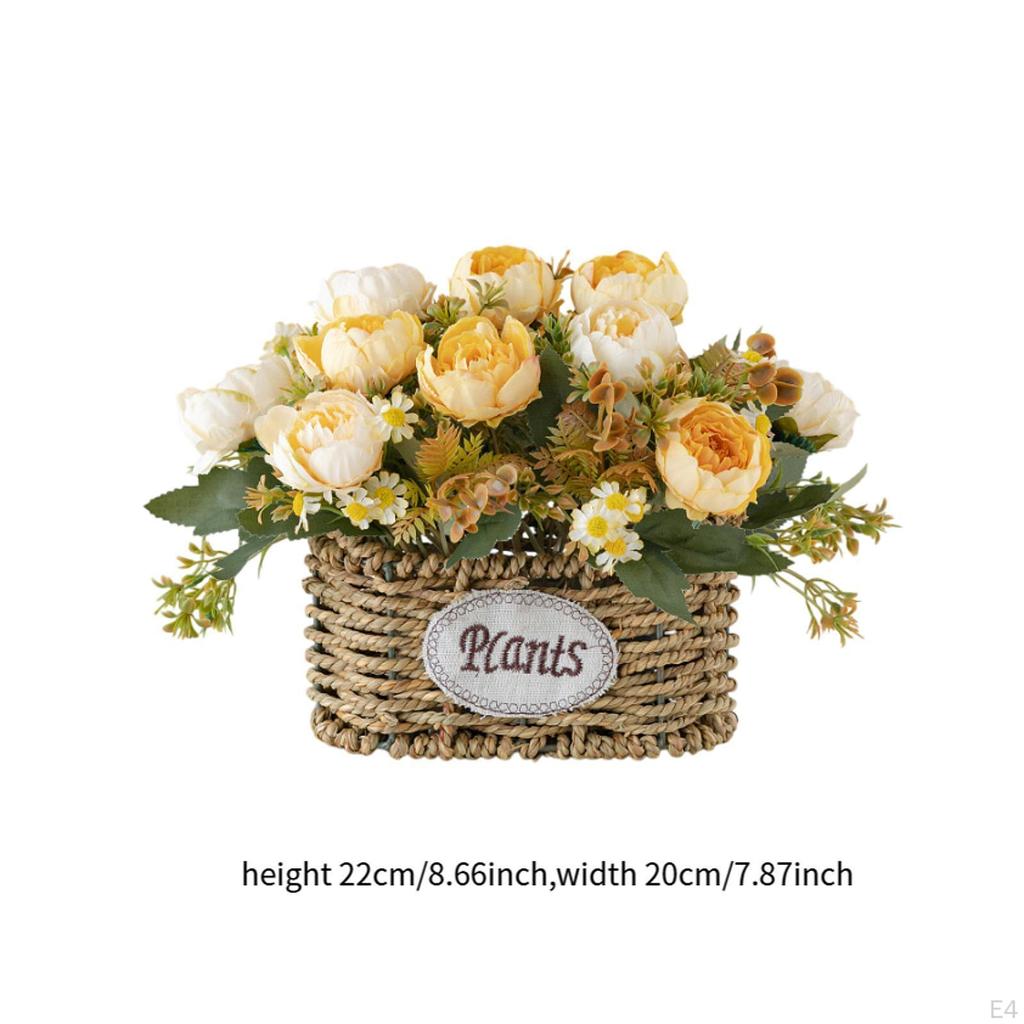 Artificial Floral Arrangement in Basket for Home And Event Decoration, Centerpiece Office