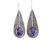 Natural Iolite Gemstone 925 Sterling Silver Jewelry Handmade Hook Earrings 2.00" EE-72-5