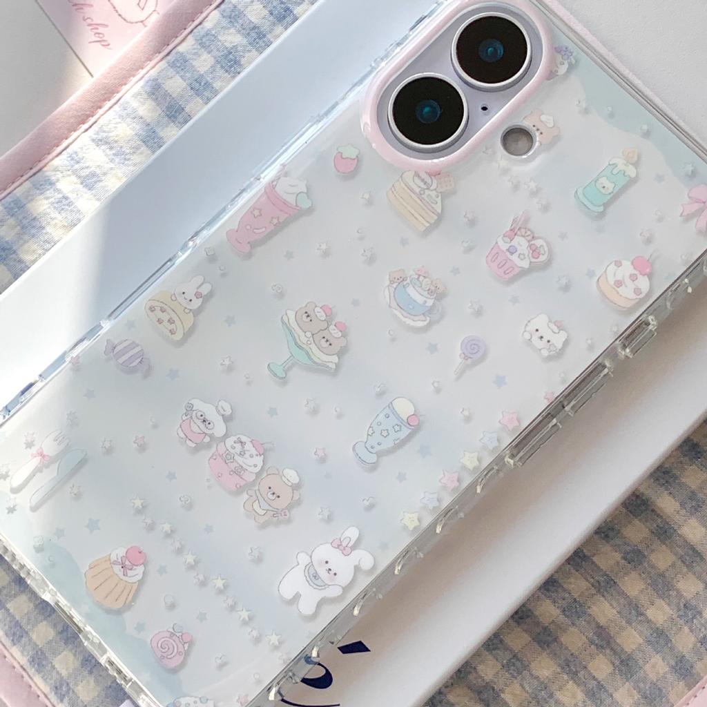 For Apple 17promax Cartoon Glitter 13pro Dessert Kt Cat for IPhone15/16pro Mobile Phone Case for Chain