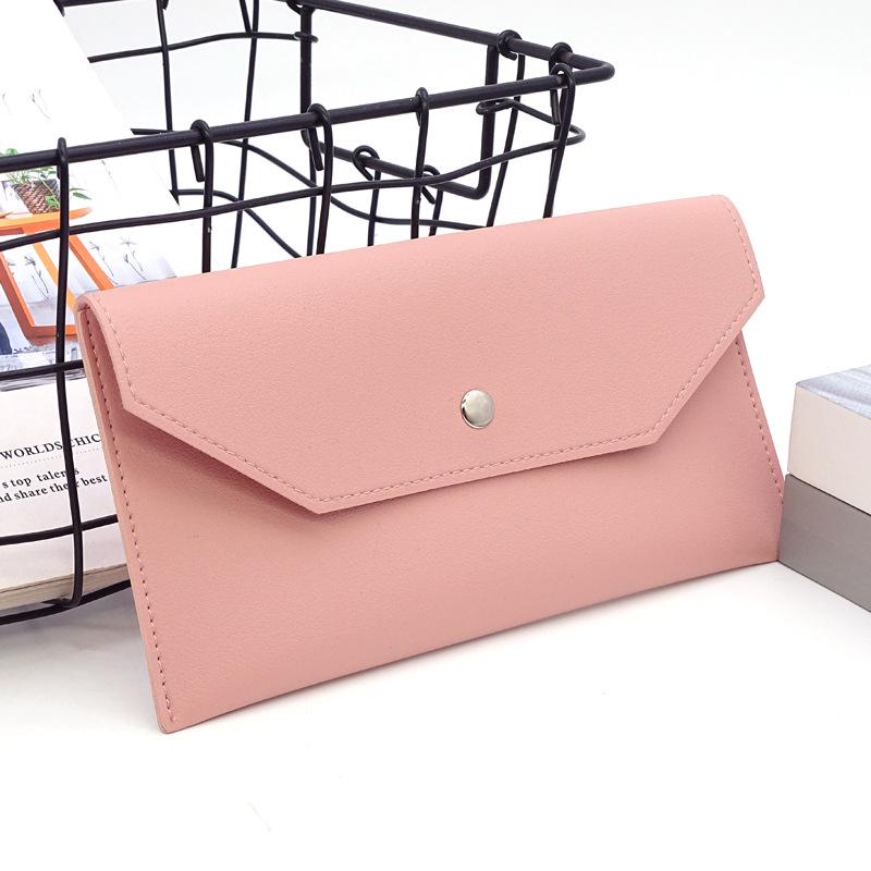 1PC Women Wallet Reusable Money Clip Wallet Cash Bank Card Storage Bag Long Style Ultra-thin Portable Leather