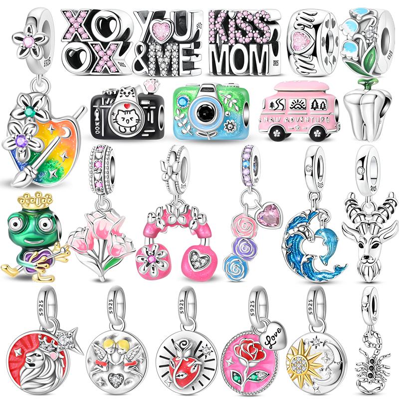Exquisite 925 Silver Heart Love Charms Beads Fit Exquisite Bracelet Necklace Diy Charms Women Man Jewelry Gift