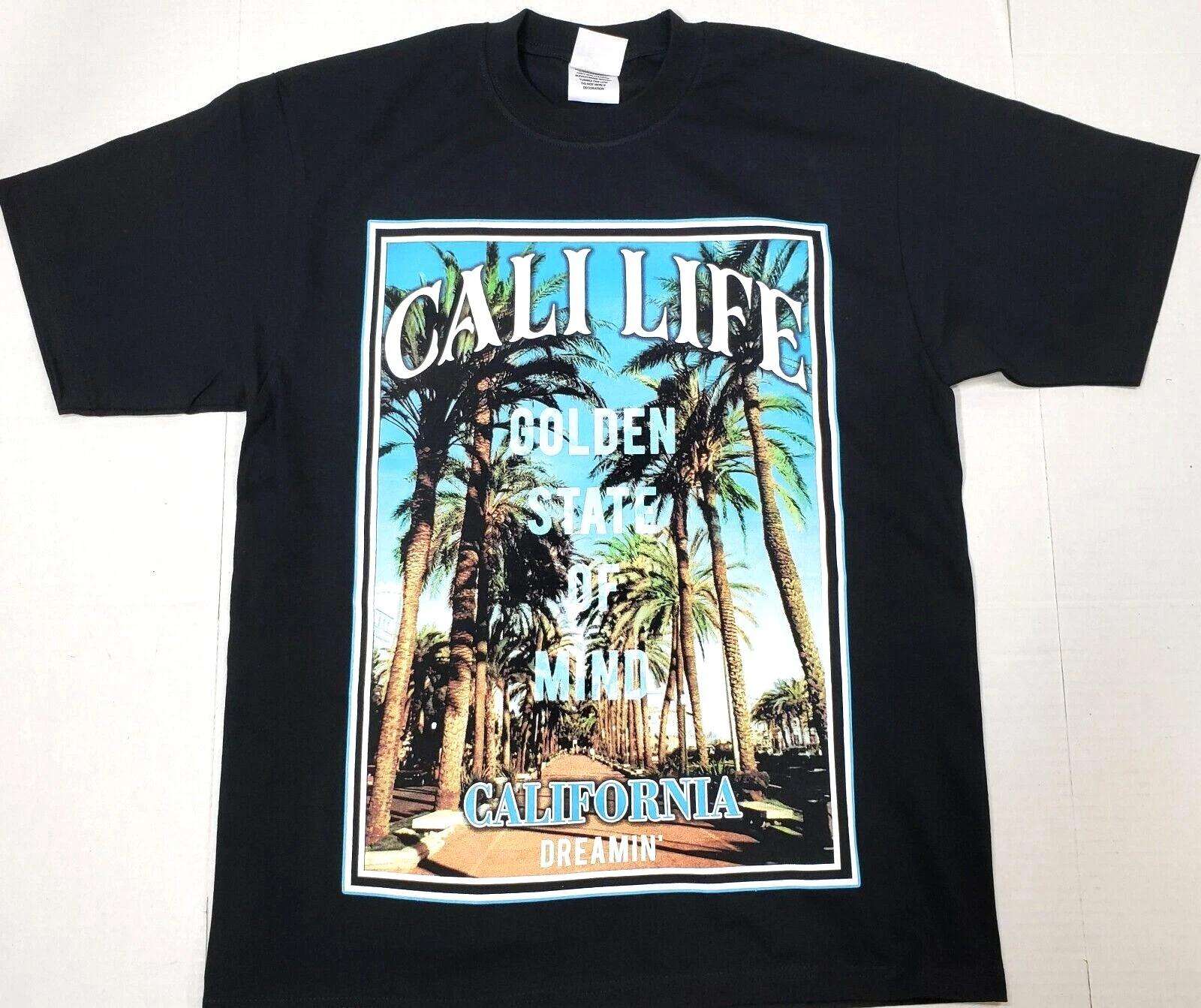 CALIFORNIA DREAMIN  T-shirt Cali Life Urban Streetwear Tee Men s Black New S