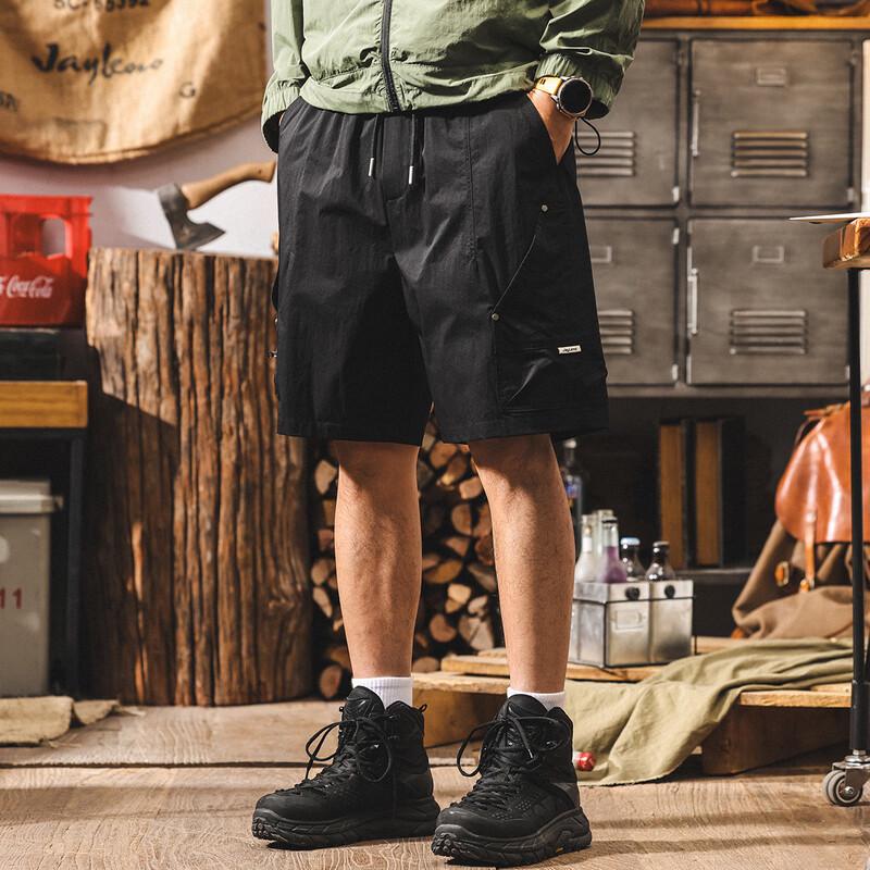 Jie Leinong Men s American Retro Loose Fit Outdoor Workwear Shorts M (100-125 lbs)